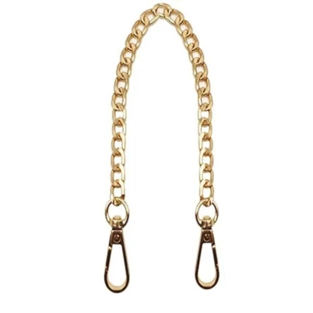 16" Light Gold Metal Strap Replacement‎ with Clasp Crossbody Wallet Chain
